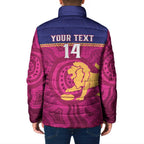 AFL Lions Football Custom Padded Jacket Brisbane Fight For Victory Indigenous Art - Aussie Hoodie