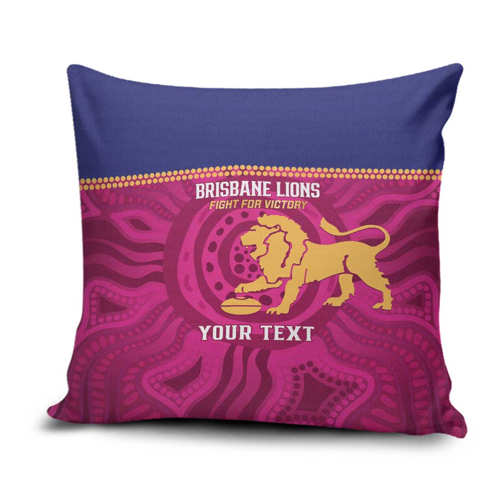 AFL Lions Football Custom Pillow Cover Brisbane Fight For Victory Indigenous Art - Aussie Hoodie