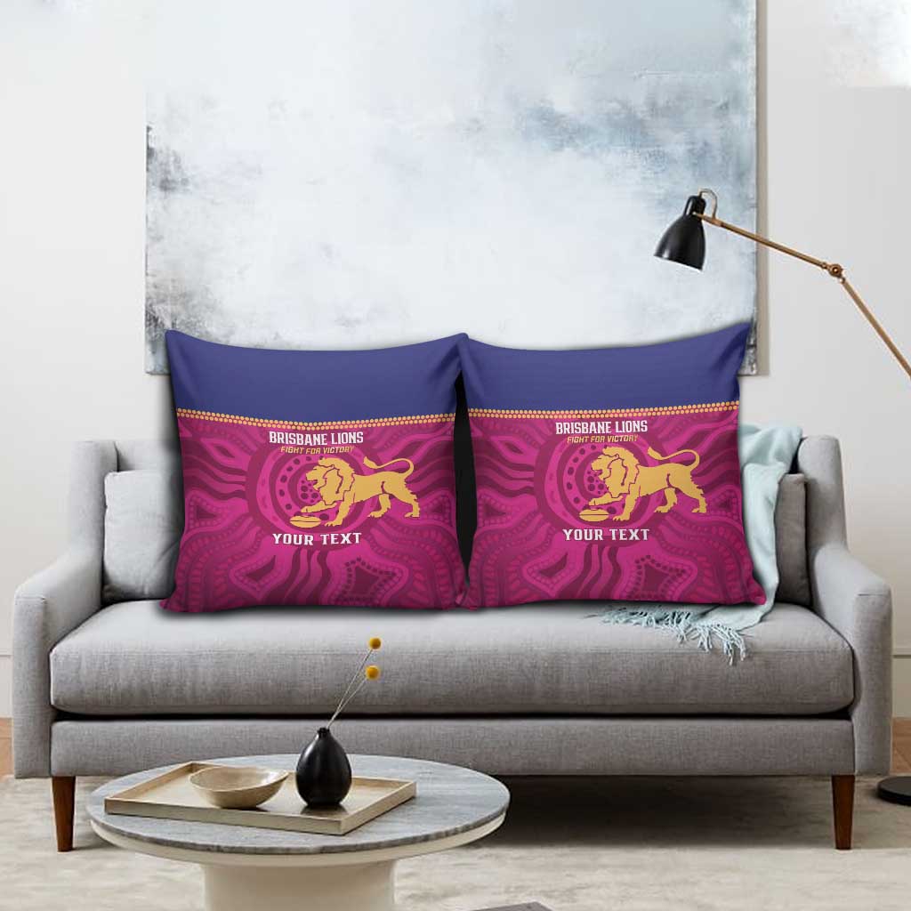 AFL Lions Football Custom Pillow Cover Brisbane Fight For Victory Indigenous Art - Aussie Hoodie