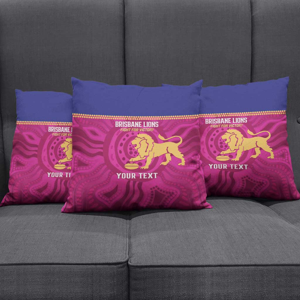 AFL Lions Football Custom Pillow Cover Brisbane Fight For Victory Indigenous Art - Aussie Hoodie