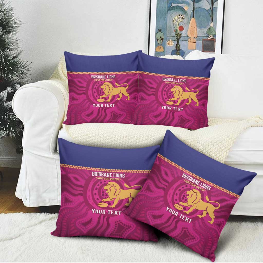 AFL Lions Football Custom Pillow Cover Brisbane Fight For Victory Indigenous Art - Aussie Hoodie