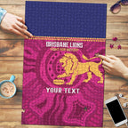 AFL Lions Football Custom Puzzle Brisbane Fight For Victory Indigenous Art - Aussie Hoodie