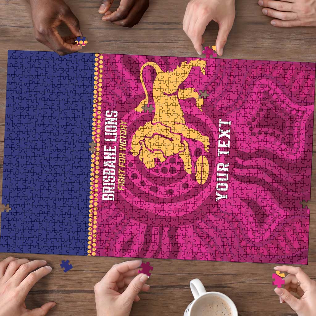 AFL Lions Football Custom Puzzle Brisbane Fight For Victory Indigenous Art - Aussie Hoodie