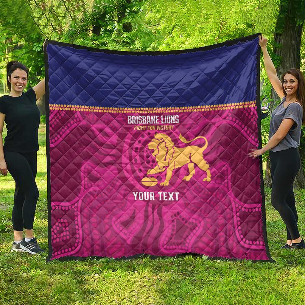 AFL Lions Football Custom Quilt Brisbane Fight For Victory Indigenous Art - Aussie Hoodie