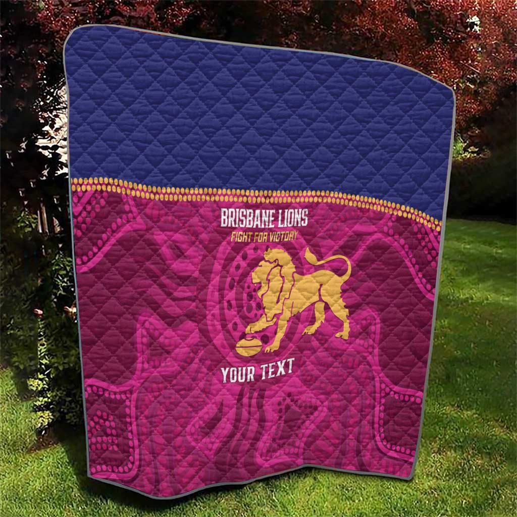 AFL Lions Football Custom Quilt Brisbane Fight For Victory Indigenous Art - Aussie Hoodie