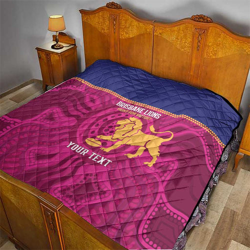 AFL Lions Football Custom Quilt Brisbane Fight For Victory Indigenous Art - Aussie Hoodie