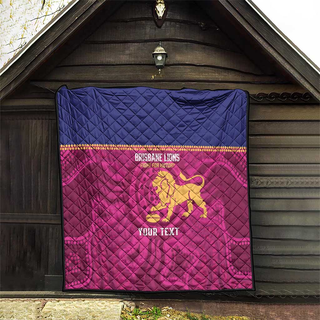 AFL Lions Football Custom Quilt Brisbane Fight For Victory Indigenous Art - Aussie Hoodie