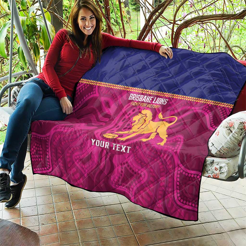AFL Lions Football Custom Quilt Brisbane Fight For Victory Indigenous Art - Aussie Hoodie