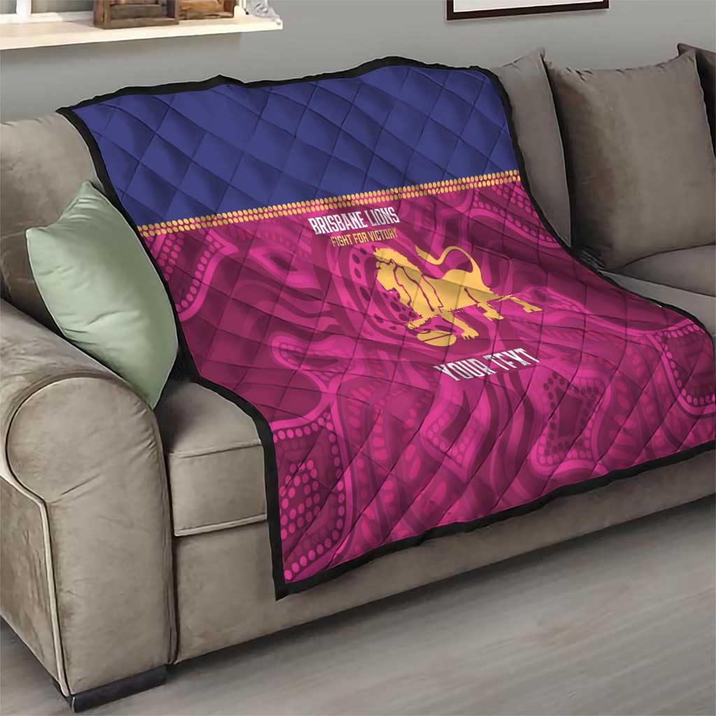 AFL Lions Football Custom Quilt Brisbane Fight For Victory Indigenous Art - Aussie Hoodie