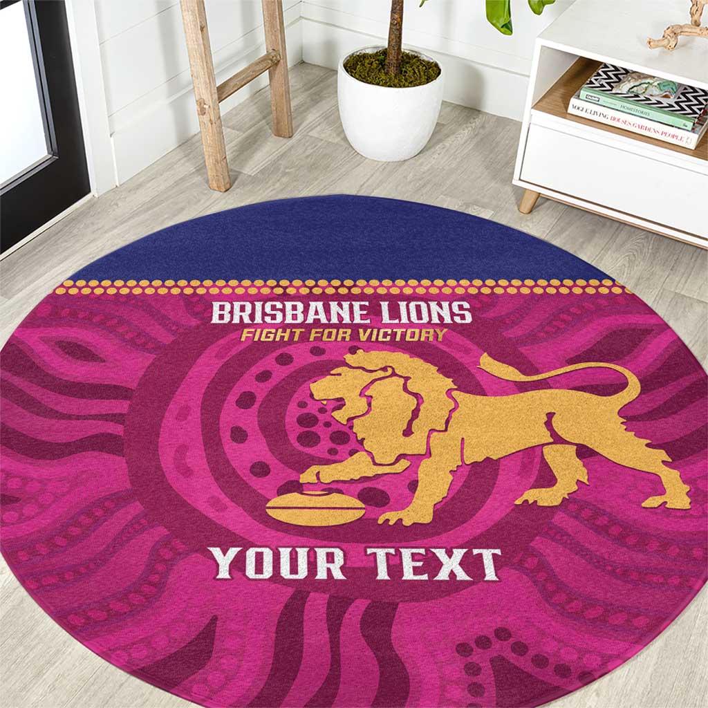 AFL Lions Football Custom Round Carpet Brisbane Fight For Victory Indigenous Art - Aussie Hoodie