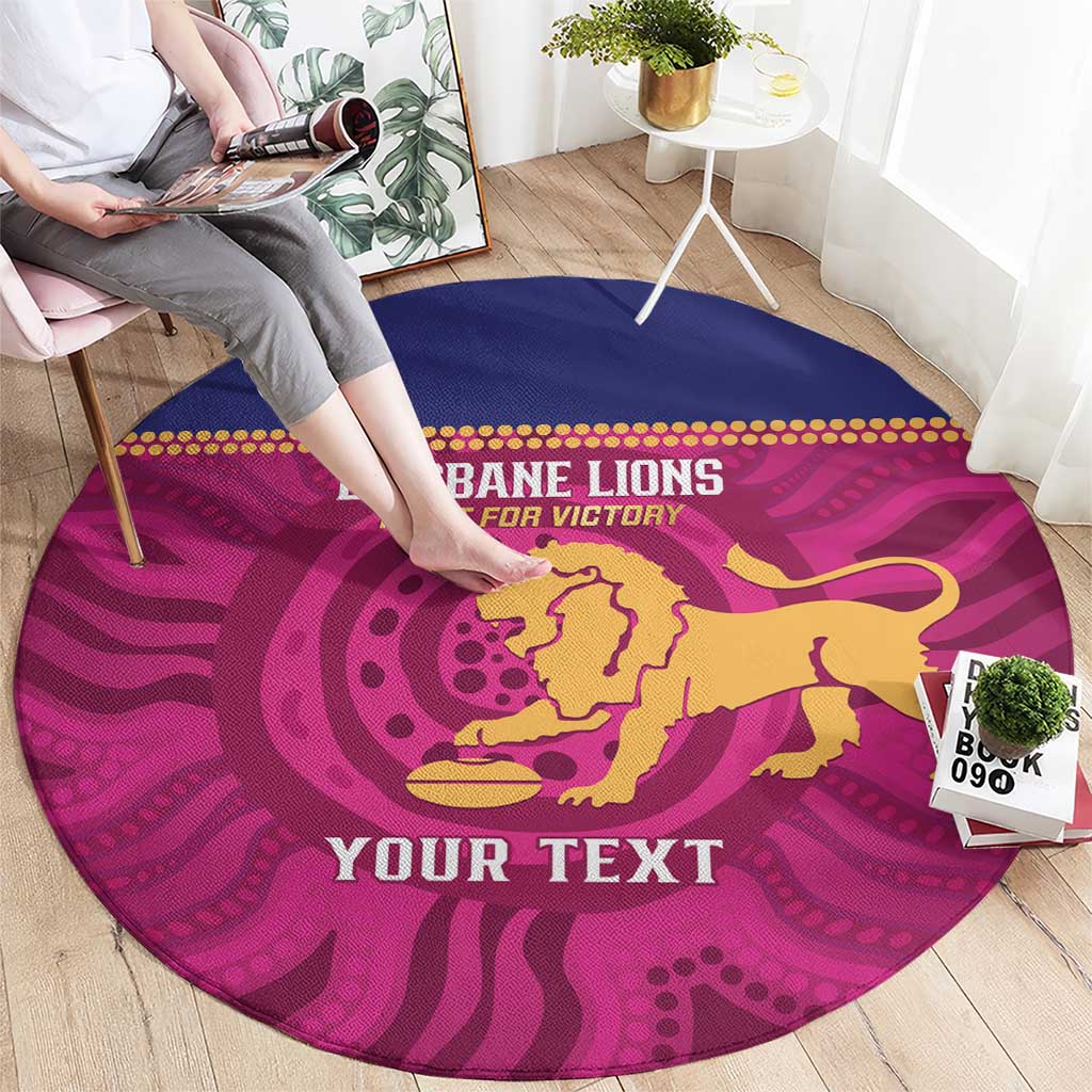 AFL Lions Football Custom Round Carpet Brisbane Fight For Victory Indigenous Art - Aussie Hoodie