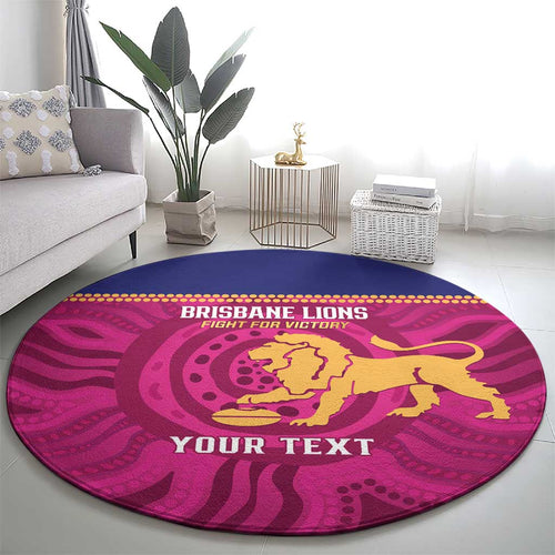 AFL Lions Football Custom Round Carpet Brisbane Fight For Victory Indigenous Art - Aussie Hoodie