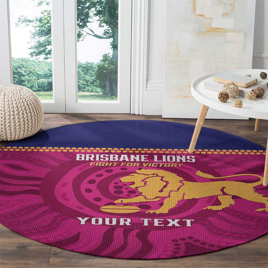 AFL Lions Football Custom Round Carpet Brisbane Fight For Victory Indigenous Art - Aussie Hoodie