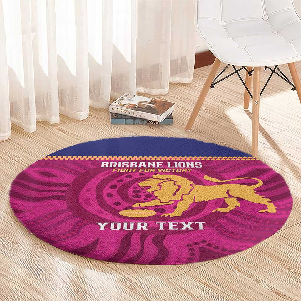 AFL Lions Football Custom Round Carpet Brisbane Fight For Victory Indigenous Art - Aussie Hoodie