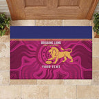 AFL Lions Football Custom Rubber Doormat Brisbane Fight For Victory Indigenous Art - Aussie Hoodie