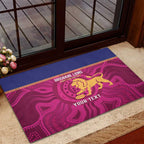 AFL Lions Football Custom Rubber Doormat Brisbane Fight For Victory Indigenous Art - Aussie Hoodie