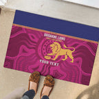 AFL Lions Football Custom Rubber Doormat Brisbane Fight For Victory Indigenous Art - Aussie Hoodie