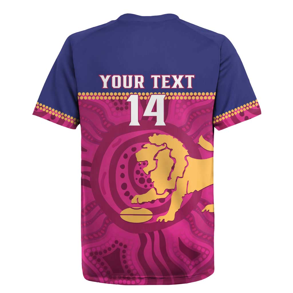 AFL Lions Football Custom Rugby Jersey Brisbane Fight For Victory Indigenous Art - Aussie Hoodie