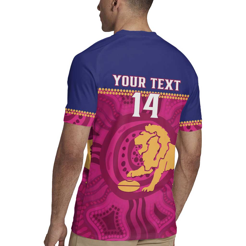 AFL Lions Football Custom Rugby Jersey Brisbane Fight For Victory Indigenous Art - Aussie Hoodie