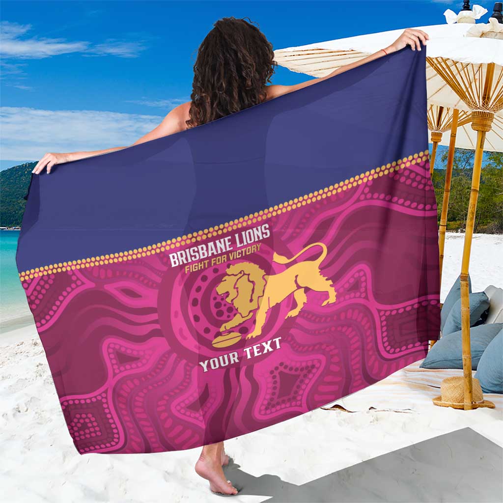 AFL Lions Football Custom Sarong Brisbane Fight For Victory Indigenous Art - Aussie Hoodie