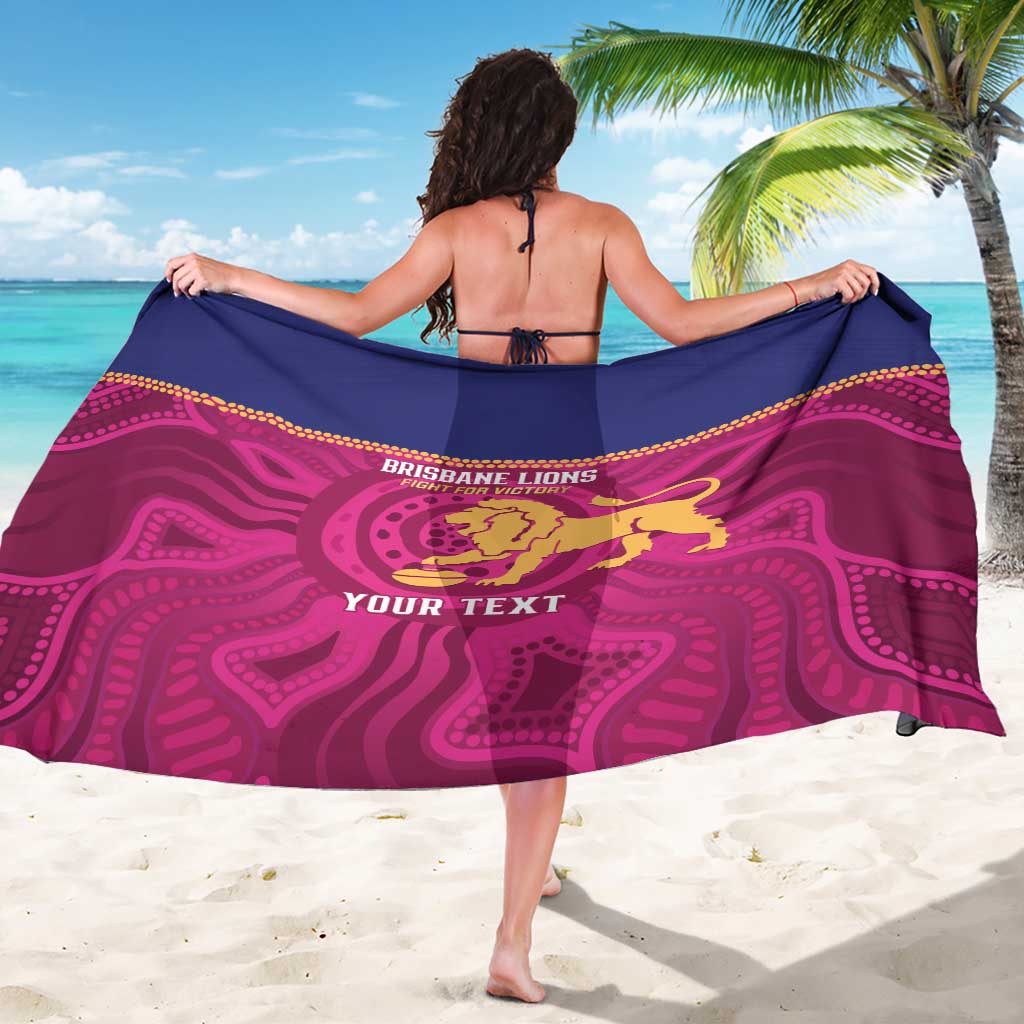 AFL Lions Football Custom Sarong Brisbane Fight For Victory Indigenous Art - Aussie Hoodie