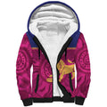 AFL Lions Football Custom Sherpa Hoodie Brisbane Fight For Victory Indigenous Art - Aussie Hoodie