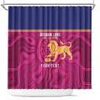 AFL Lions Football Custom Shower Curtain Brisbane Fight For Victory Indigenous Art - Aussie Hoodie