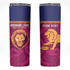 AFL Lions Football Custom Skinny Tumbler Brisbane Fight For Victory Indigenous Art - Aussie Hoodie