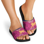 AFL Lions Football Custom Slide Sandals Brisbane Fight For Victory Indigenous Art - Aussie Hoodie
