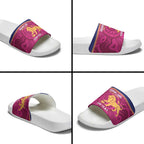 AFL Lions Football Custom Slide Sandals Brisbane Fight For Victory Indigenous Art - Aussie Hoodie
