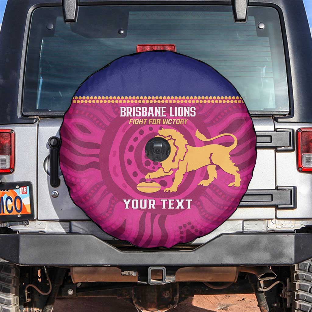 AFL Lions Football Custom Spare Tire Cover Brisbane Fight For Victory Indigenous Art - Aussie Hoodie