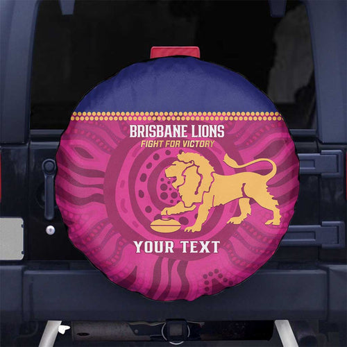 AFL Lions Football Custom Spare Tire Cover Brisbane Fight For Victory Indigenous Art - Aussie Hoodie