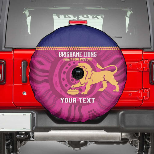 AFL Lions Football Custom Spare Tire Cover Brisbane Fight For Victory Indigenous Art - Aussie Hoodie