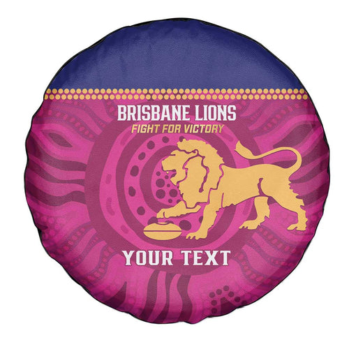 AFL Lions Football Custom Spare Tire Cover Brisbane Fight For Victory Indigenous Art - Aussie Hoodie