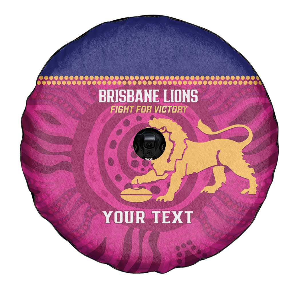 AFL Lions Football Custom Spare Tire Cover Brisbane Fight For Victory Indigenous Art - Aussie Hoodie