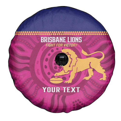 AFL Lions Football Custom Spare Tire Cover Brisbane Fight For Victory Indigenous Art - Aussie Hoodie