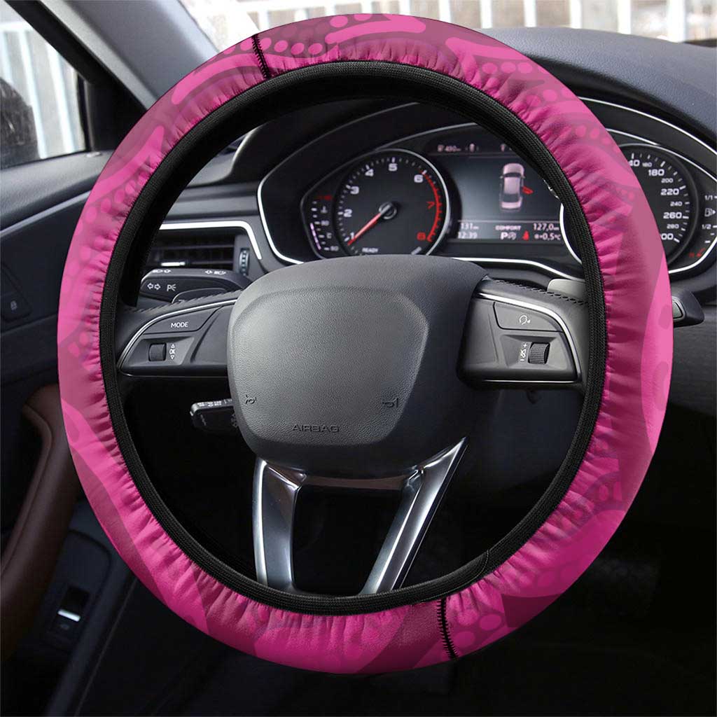 AFL Lions Football Steering Wheel Cover Brisbane Fight For Victory Indigenous Art - Aussie Hoodie