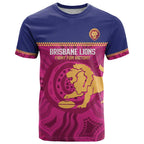 AFL Lions Football Custom T Shirt Brisbane Fight For Victory Indigenous Art - Aussie Hoodie