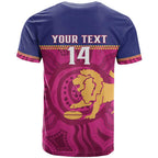 AFL Lions Football Custom T Shirt Brisbane Fight For Victory Indigenous Art - Aussie Hoodie