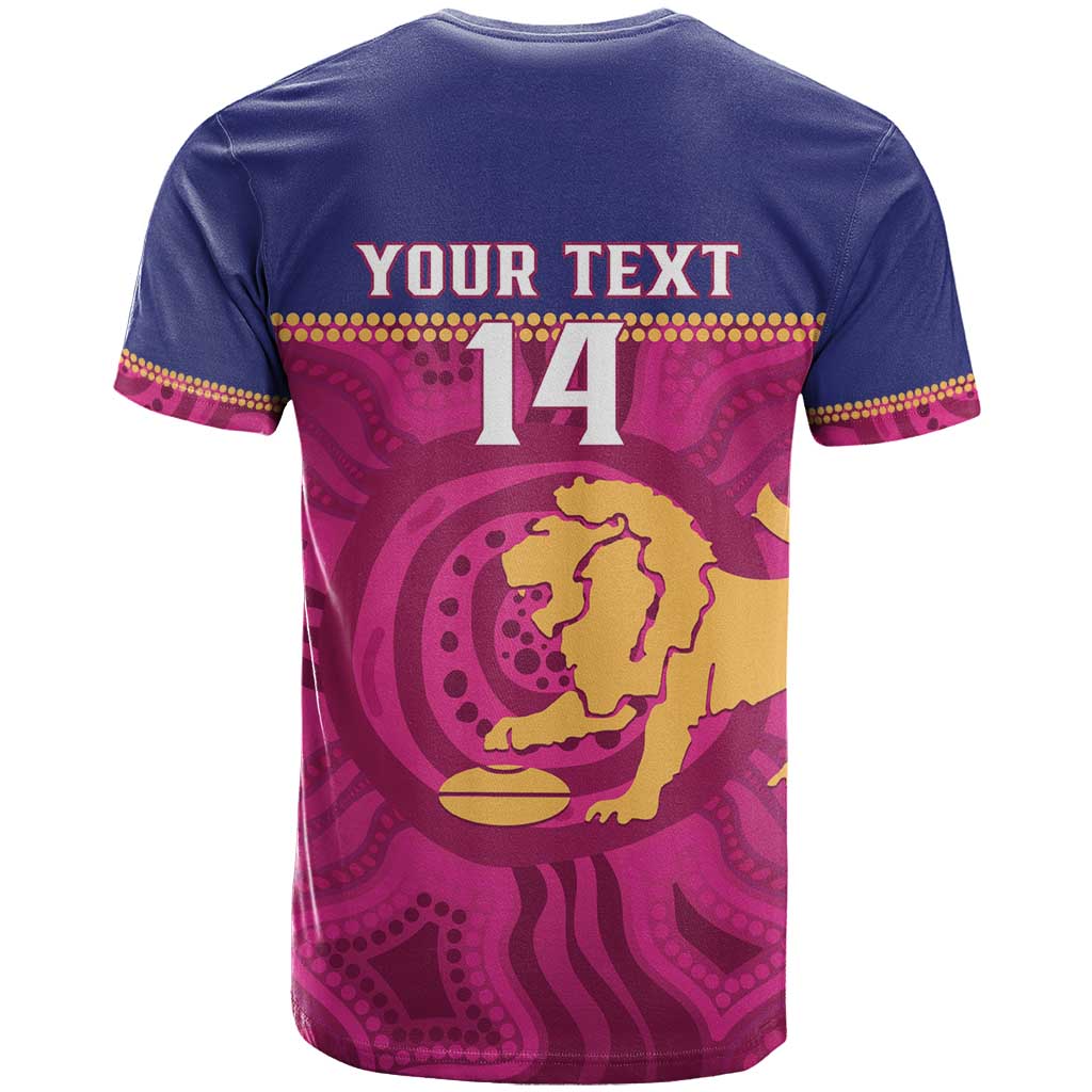 AFL Lions Football Custom T Shirt Brisbane Fight For Victory Indigenous Art - Aussie Hoodie