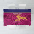 AFL Lions Football Custom Tablecloth Brisbane Fight For Victory Indigenous Art - Aussie Hoodie