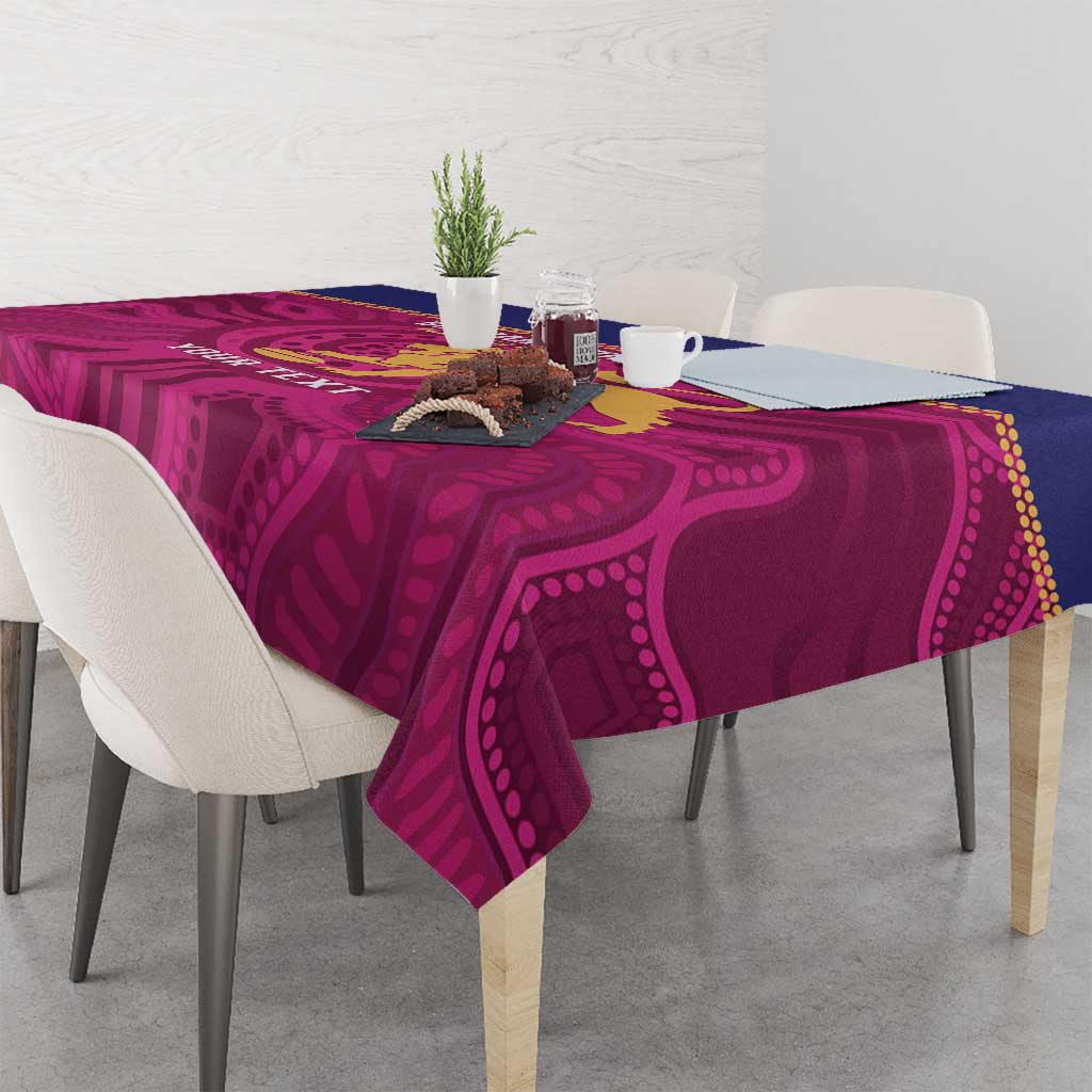 AFL Lions Football Custom Tablecloth Brisbane Fight For Victory Indigenous Art - Aussie Hoodie