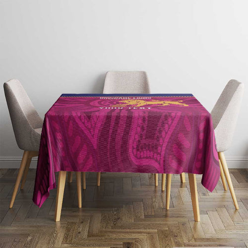 AFL Lions Football Custom Tablecloth Brisbane Fight For Victory Indigenous Art - Aussie Hoodie
