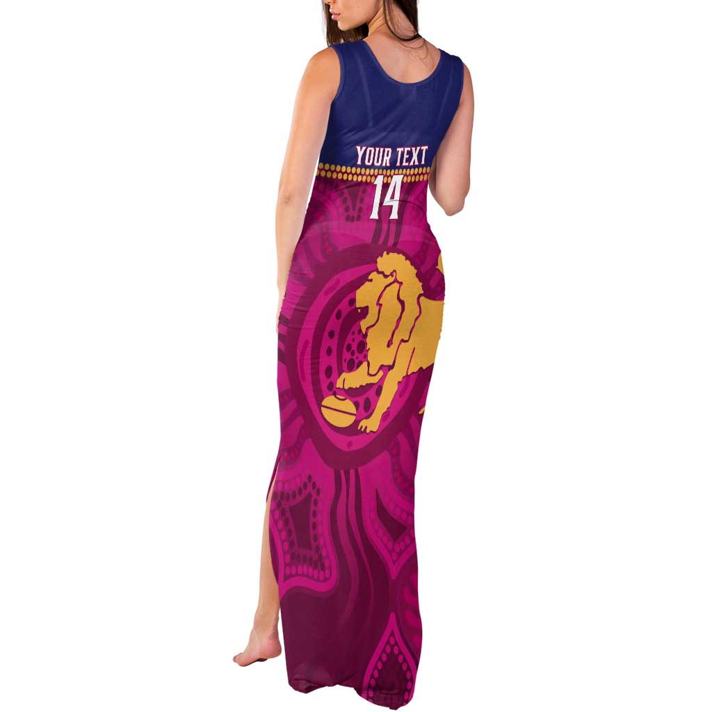 AFL Lions Football Custom Tank Maxi Dress Brisbane Fight For Victory Indigenous Art - Aussie Hoodie