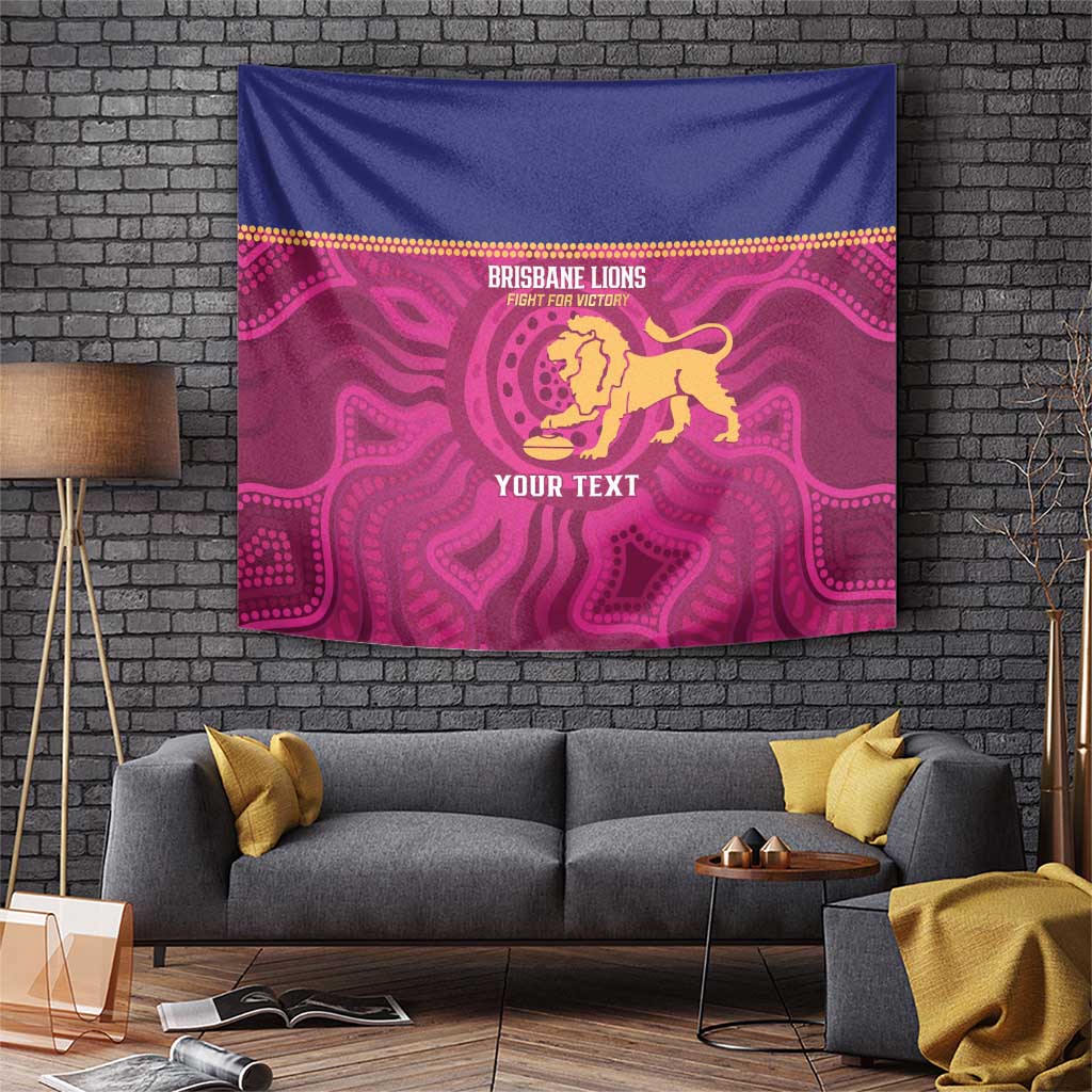 AFL Lions Football Custom Tapestry Brisbane Fight For Victory Indigenous Art - Aussie Hoodie