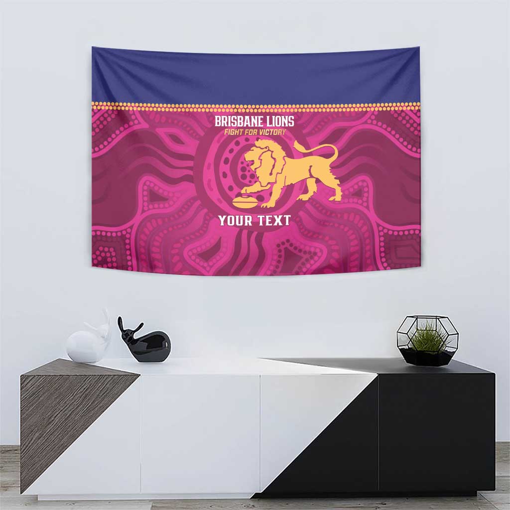 AFL Lions Football Custom Tapestry Brisbane Fight For Victory Indigenous Art - Aussie Hoodie