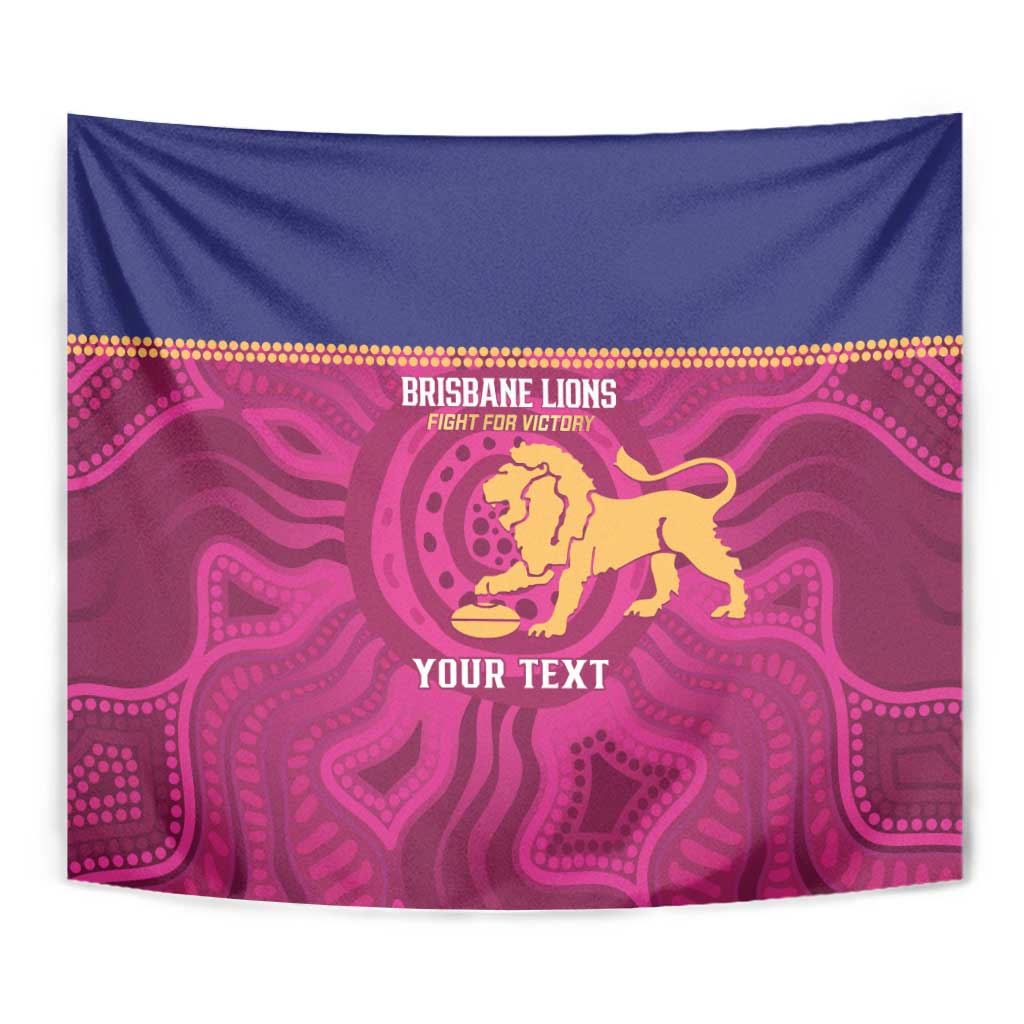 AFL Lions Football Custom Tapestry Brisbane Fight For Victory Indigenous Art - Aussie Hoodie