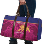 AFL Lions Football Custom Travel Bag Brisbane Fight For Victory Indigenous Art - Aussie Hoodie