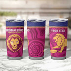 AFL Lions Football Custom Tumbler Cup Brisbane Fight For Victory Indigenous Art - Aussie Hoodie
