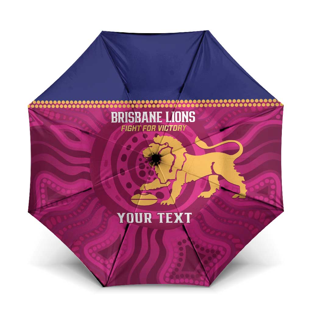 AFL Lions Football Custom Umbrella Brisbane Fight For Victory Indigenous Art - Aussie Hoodie